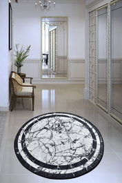 Conceptum Marmor DJT Alfombra Blanco y Negro 100 cm